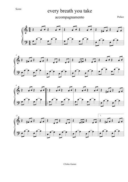 Every Breath You Take (arr. Michael Chords)