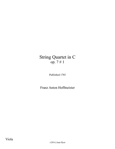 String Quartet in C major, Op.7 No. 1, viola (arr. Joan Dyer)