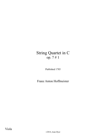 String Quartet in C major, Op.7 No. 1, viola (arr. Joan Dyer)