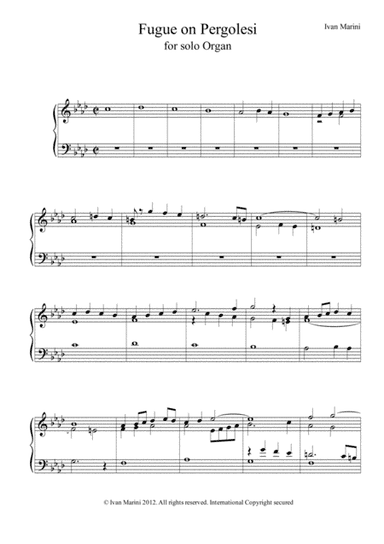 Fugue on Pergolesi - for solo Organ