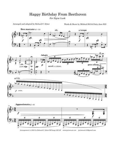 Happy Birthday From Beethoven (arr. Richard C Scher)