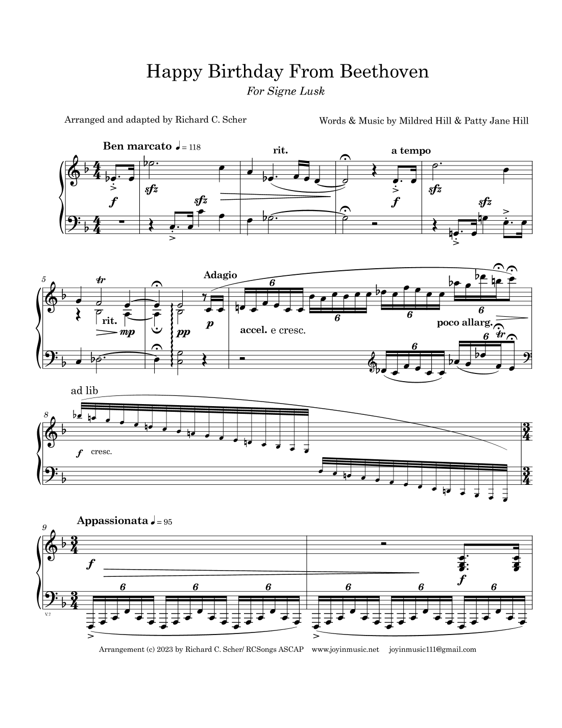 Happy Birthday From Beethoven (arr. Richard C Scher)