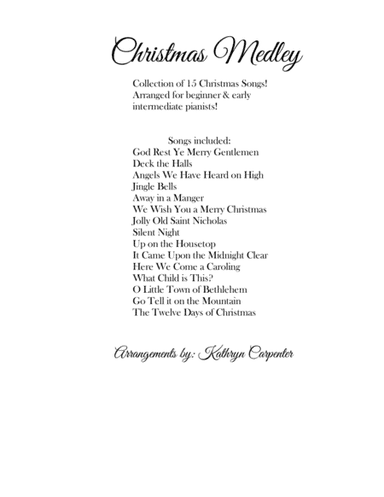 Christmas Collection for Piano (15 Christmas Songs) (arr. Kathryn Carpenter)