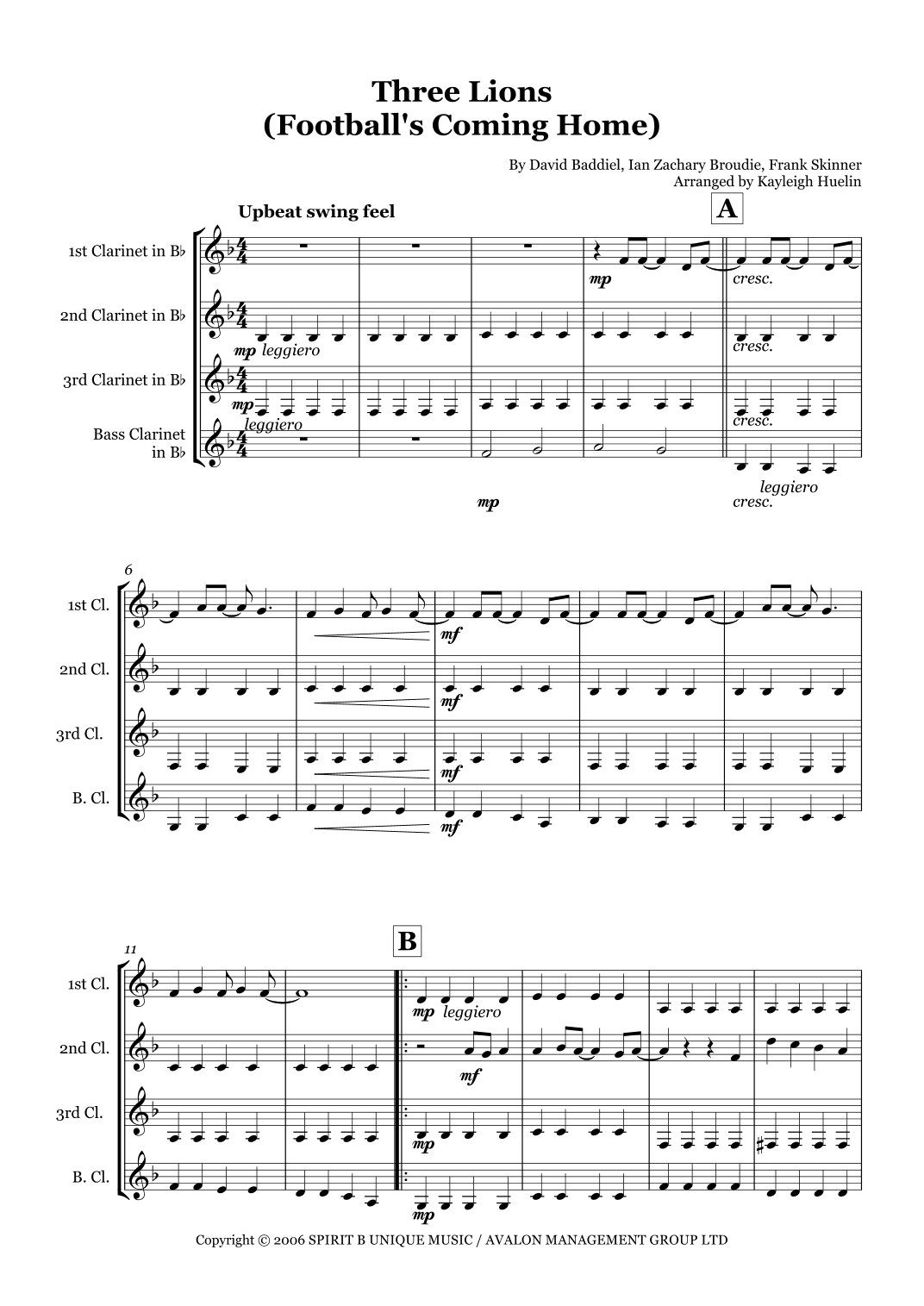 Three Lions (arr. Kayleigh Huelin)