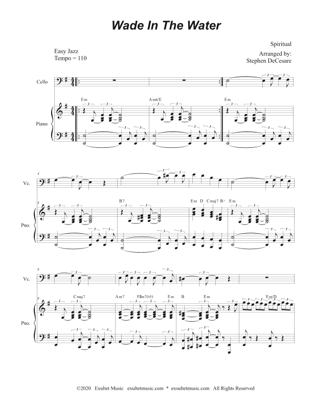 Wade In The Water (for Cello solo and Piano) (arr. Stephen DeCesare)