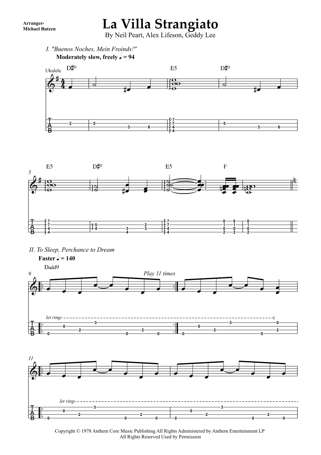 La Villa Strangiato (arr. Michael Butzen)