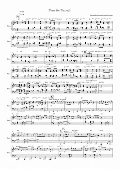 Blues For Faroud - Solo Piano