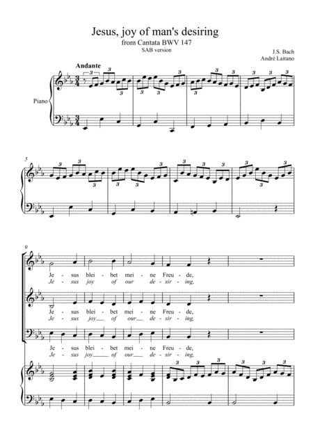 Johann Sebastian Bach - Jesus joy of man's desiring (SAB old singers Choir, Amateur) (arr. André Laitano)