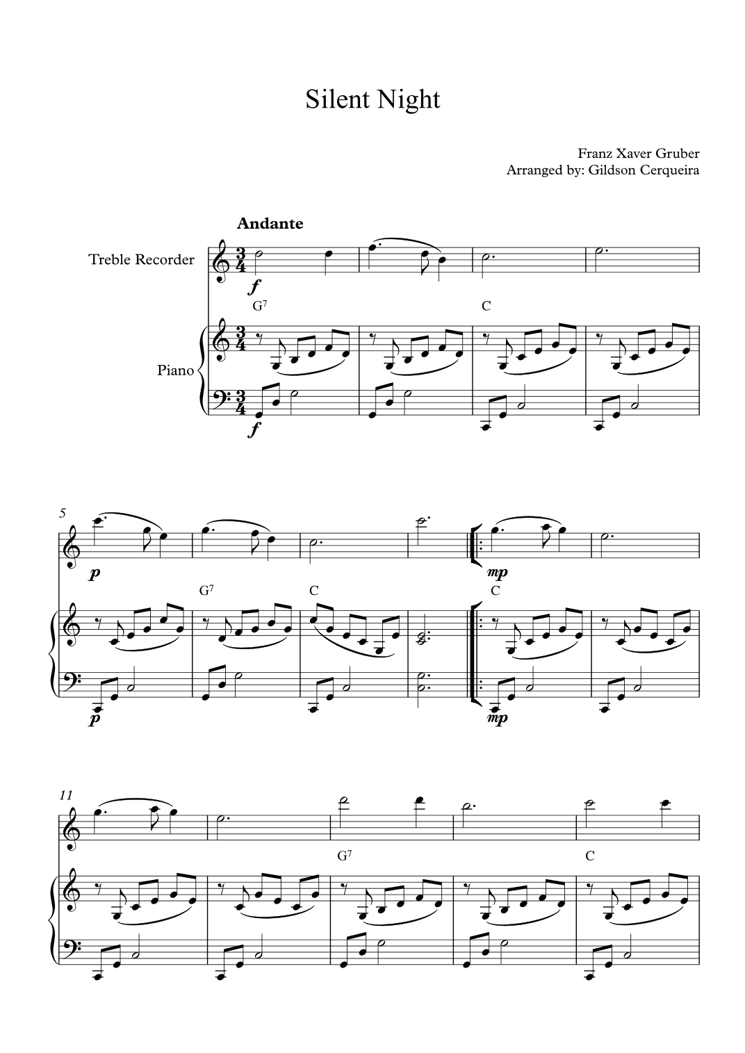 Silent Night (arr. Gildson Cerqueira)