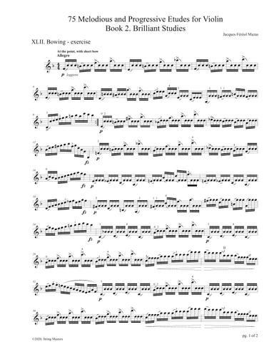 Mazas 75 Melodious & Progressive Etudes for Violin Book 2, No. 42 (arr. String Masters)