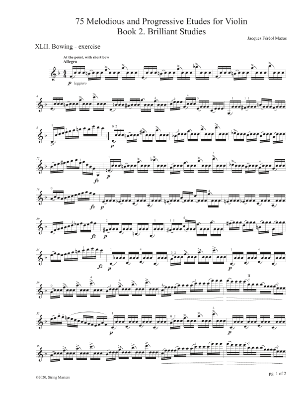 Mazas 75 Melodious & Progressive Etudes for Violin Book 2, No. 42 (arr. String Masters)