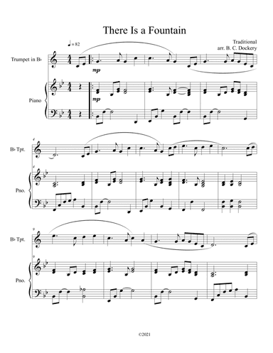 There Is a Fountain (Trumpet Solo) with piano accompaniment (arr. B. C. Dockery)
