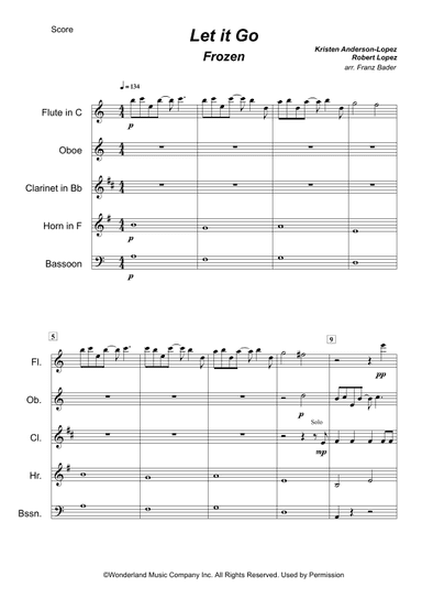 Let It Go (arr. Franz Bader moringa-music.com)