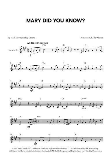 Mary, Did You Know? (arr. Cadenza Editions)