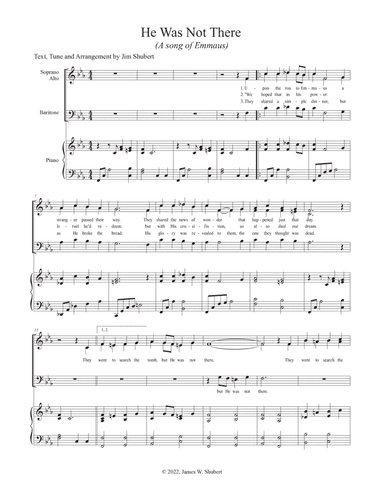He Was Not There (A song of Emmaus)
