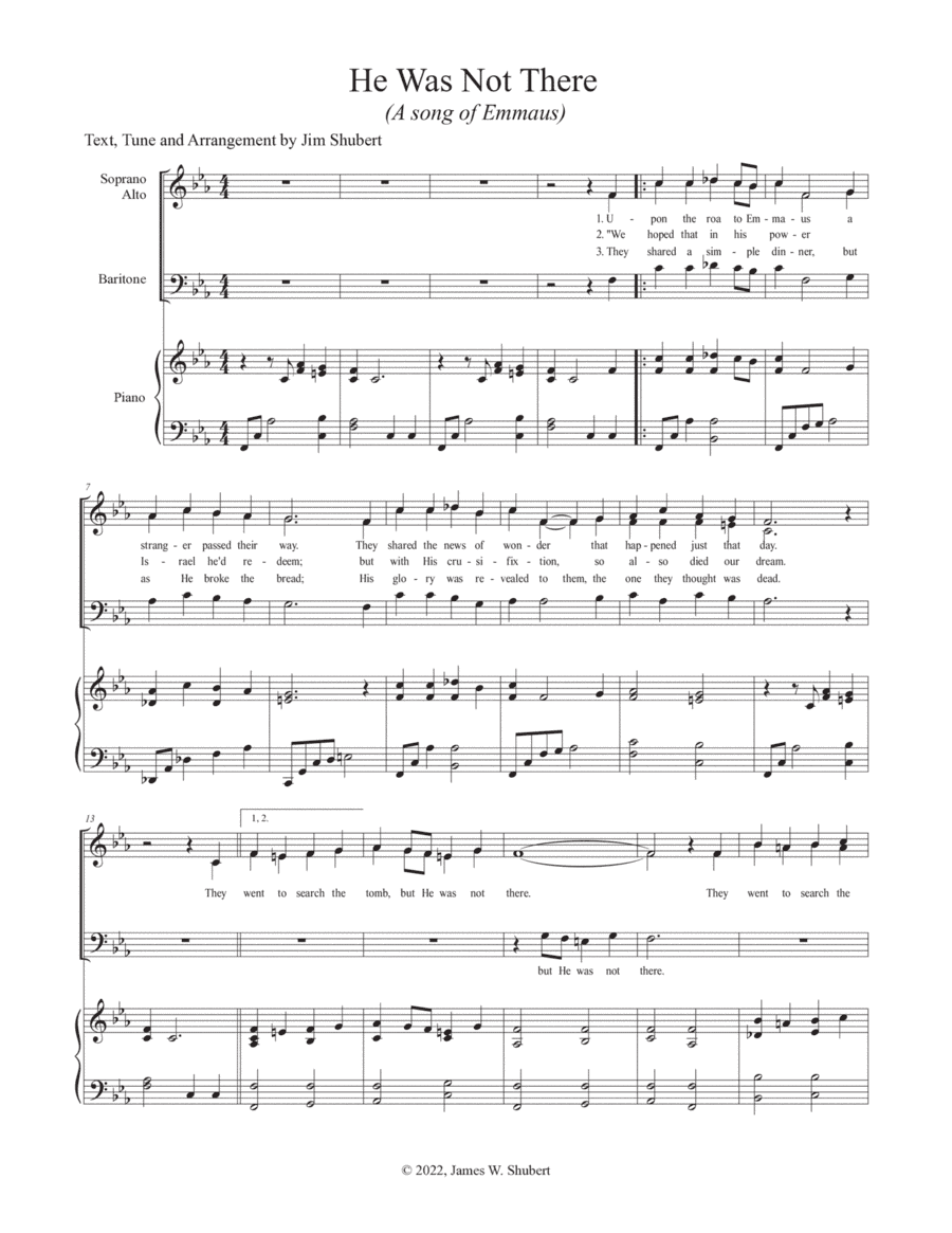 He Was Not There (A song of Emmaus)