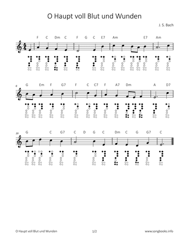 O Haupt voll Blut und Wunden (arr. songbooks.info)