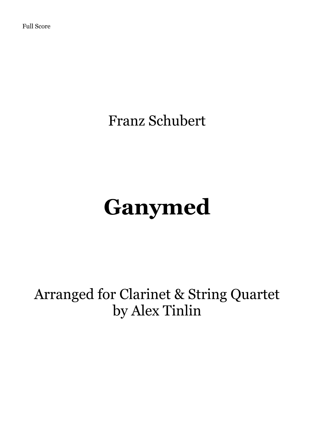 Ganymede (arr. Alex Tinlin)