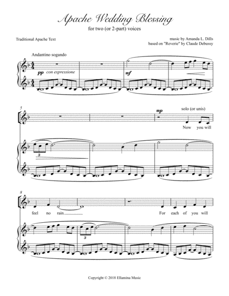 Apache Wedding Blessing (2-part vocal) (arr. Ellamina Music)