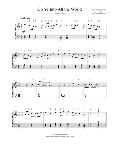 Go Ye Into All the World - for easy piano (arr. Samuel Stokes)