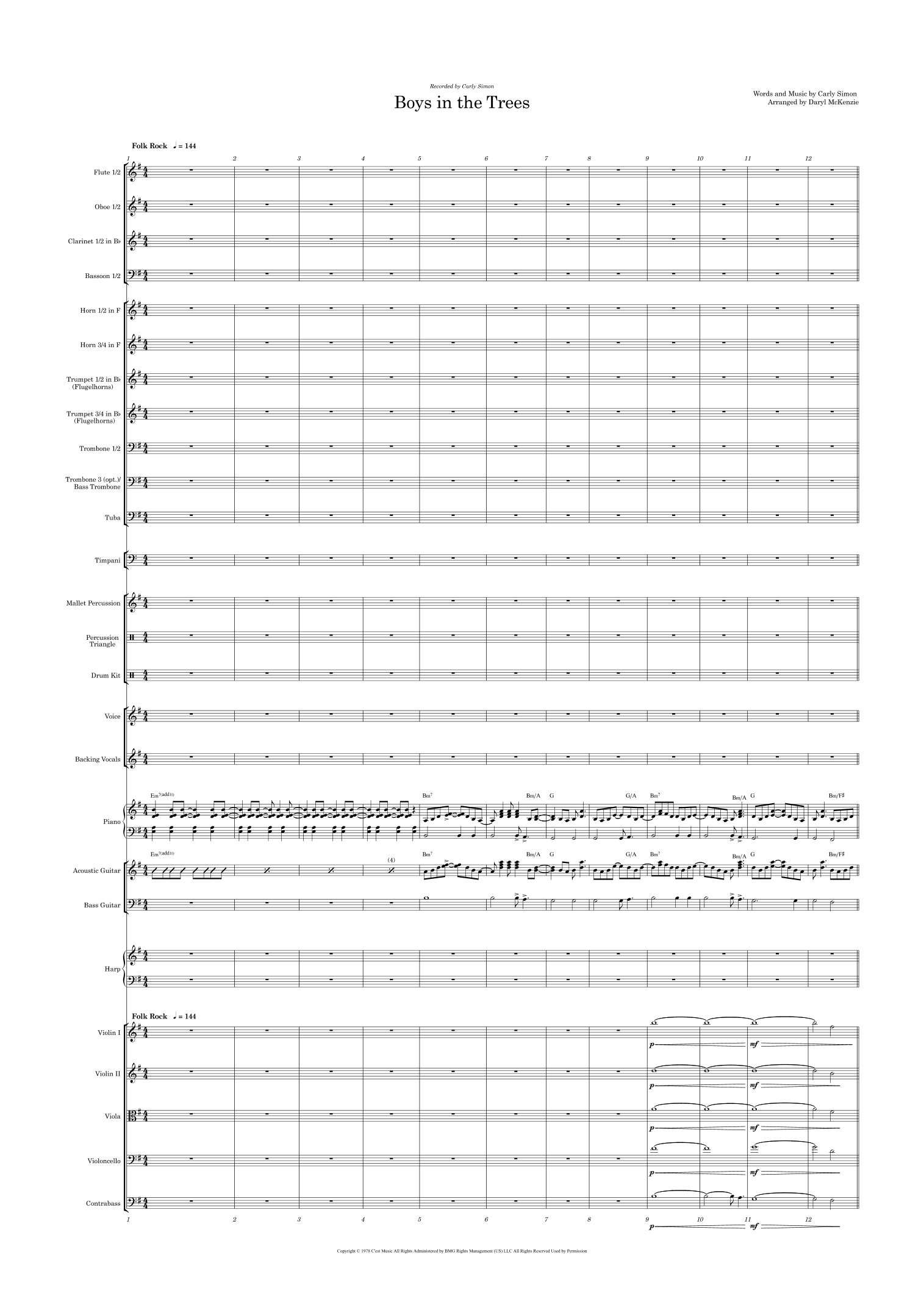 Boys In The Trees (arr. Daryl McKenzie)