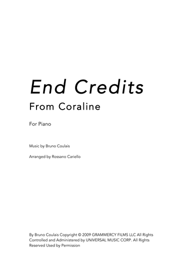 End Credits (arr. Rossano Cariello)