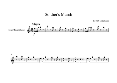 Soldier's March - Robert Schumann (Tenor Sax) (arr. Digital Book Music)