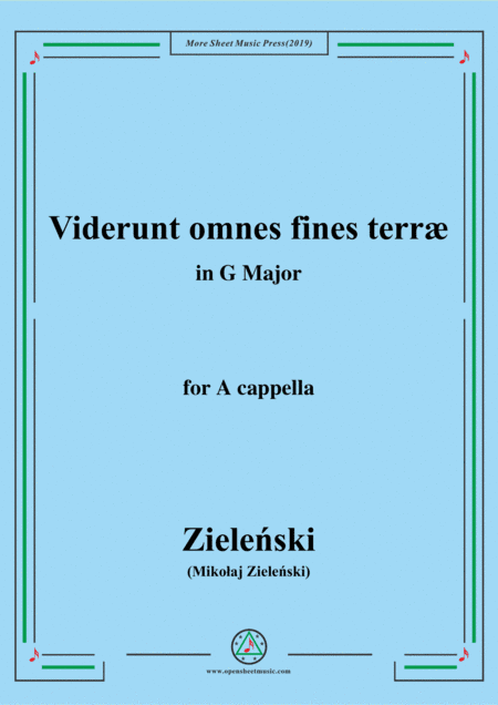 Zielenski-Viderunt omnes fines terræ,in G Major,for A cappella (arr. MSM)