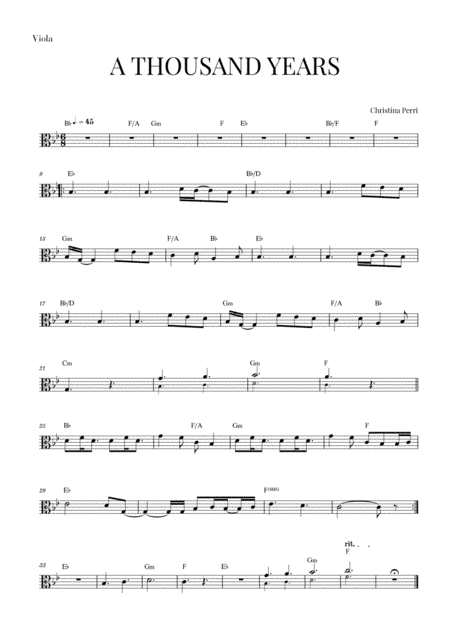 A Thousand Years (arr. Cadenza Editions)