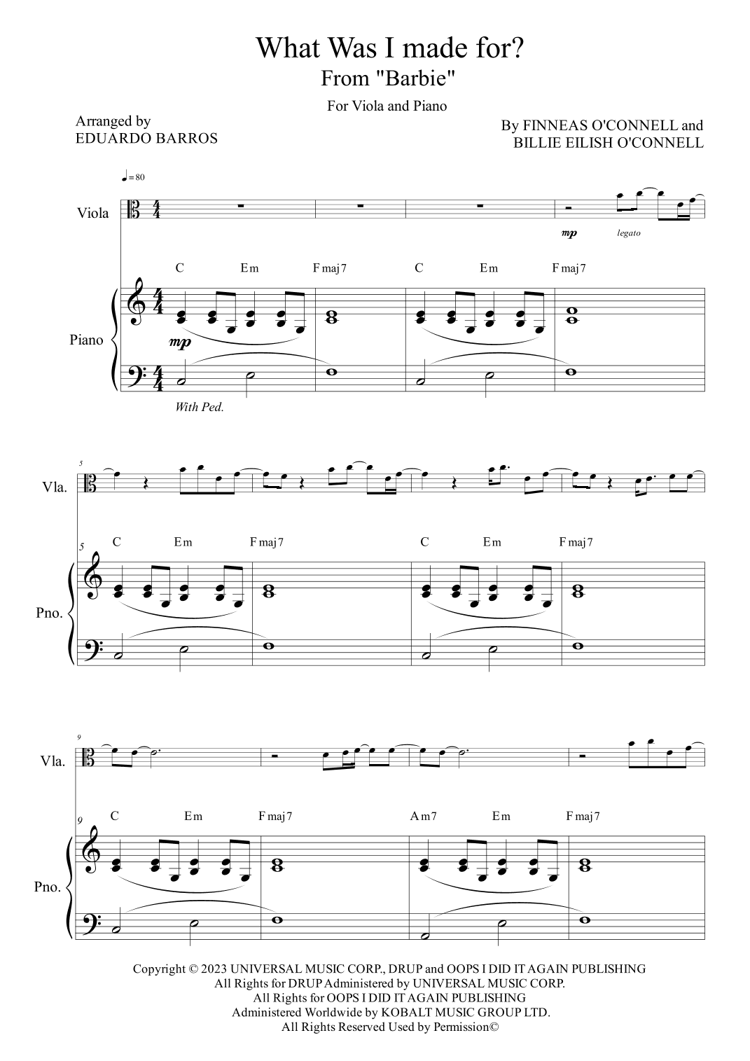 What Was I Made For? (arr. Eduardo Barros)