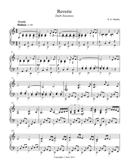 Reverie (Dark Sweetness) for Piano solo