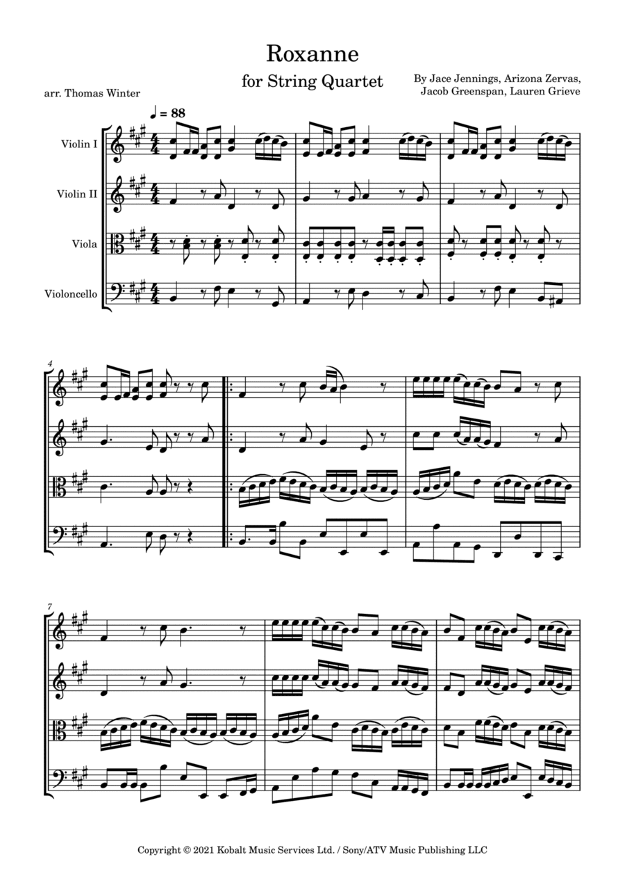 Roxanne (arr. Thomas Winter)
