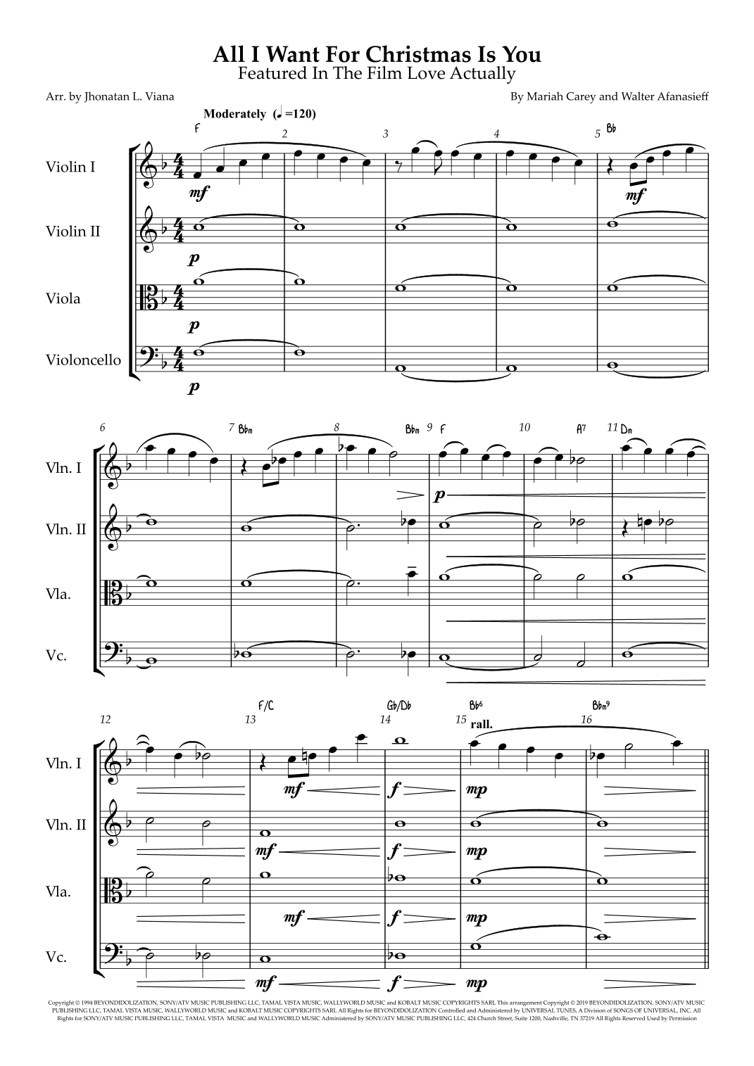 All I Want For Christmas Is You (arr. Jhonatan Lucio Viana)