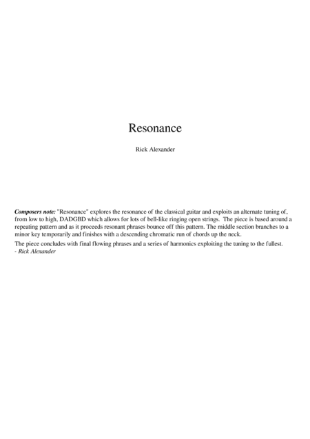 Resonance (for solo guitar) (TAB)