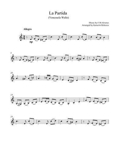 La Partida  (Venezuela Waltz) (arr. Kaiserin Rebecca)