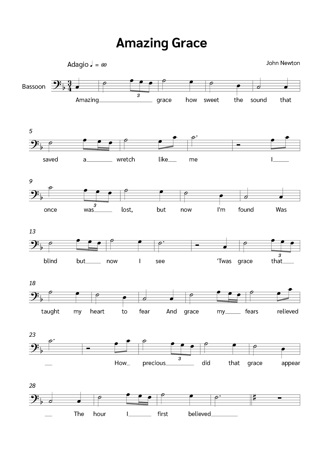 Amazing Grace (arr. Jackson Spindler)