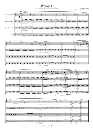 Prelude 4 for Low Brass Quartet (arr. Gerson Arrais)