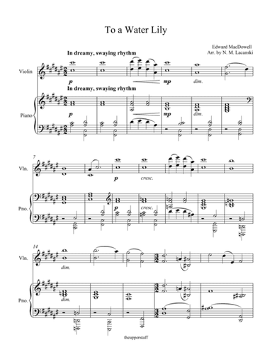 To a Water Lily (arr. Nick Lacanski)