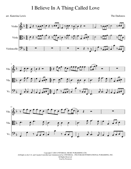 I Believe In A Thing Called Love (arr. Katerina Anne Lewis)