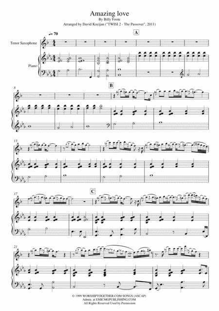 You Are My King (amazing Love) (arr. David Kocijan)
