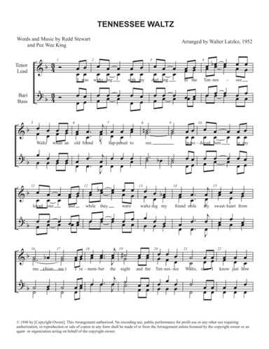 Tennessee Waltz (arr. Walter Latzko)