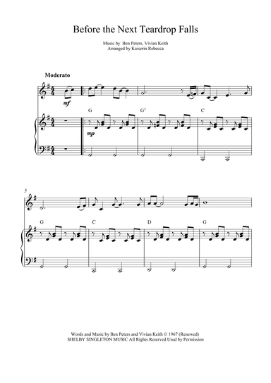 Before The Next Teardrop Falls (arr. Kaiserin Rebecca)