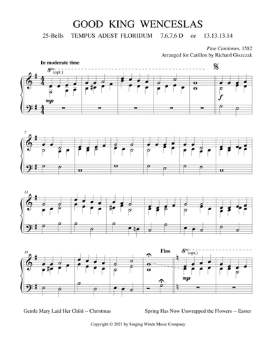 25B. Good King Wenceslas (TEMPUS ADEST FLORIDUM) (arr. Richard Giszczak)