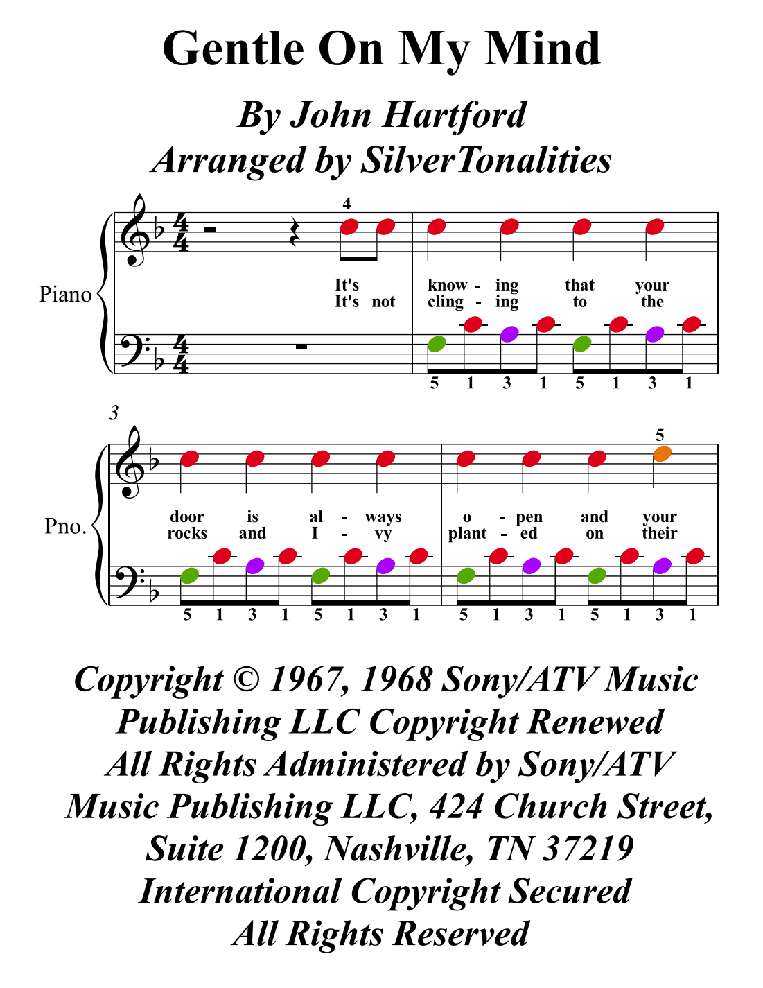 Gentle On My Mind (arr. SilverTonalities)