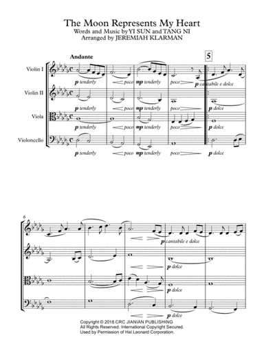 The Moon Represents My Heart (arr. Jeremiah Klarman)