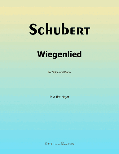 Wiegenlied, by Schubert, in A flat Major (arr. Editions Dao)