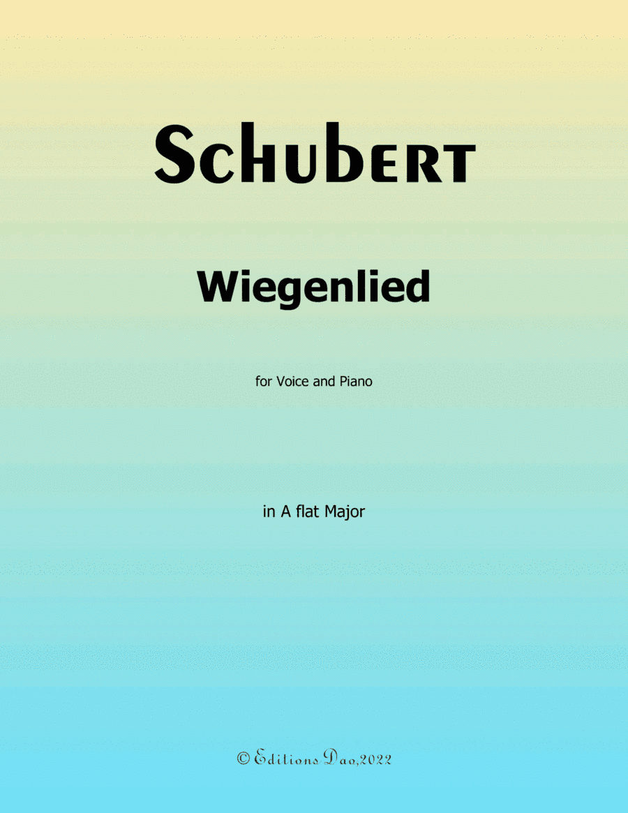 Wiegenlied, by Schubert, in A flat Major (arr. Editions Dao)