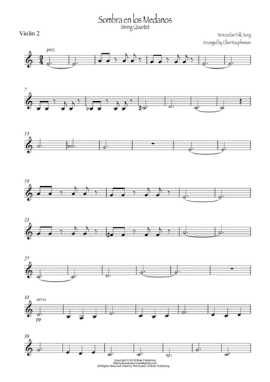 Sombra en los Medanos / Violin 2 (arr. Ellen Macphersonn)