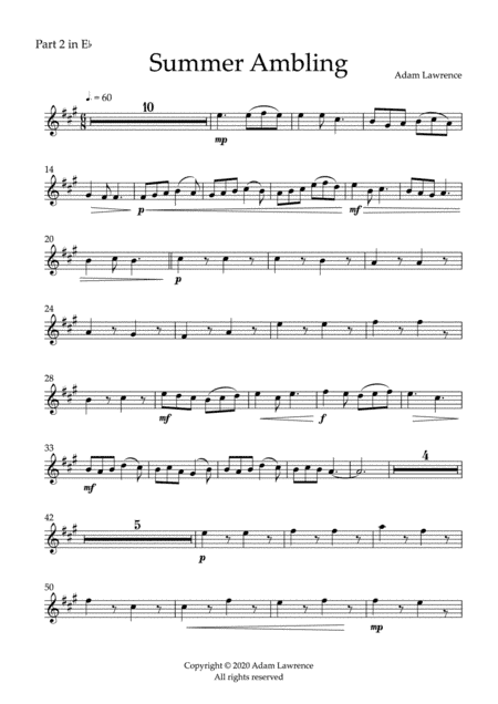 Summer Ambling - 4 Part Brass - PART 2 in Eb