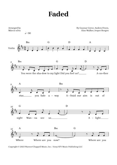 Faded (arr. Márcio Silva)